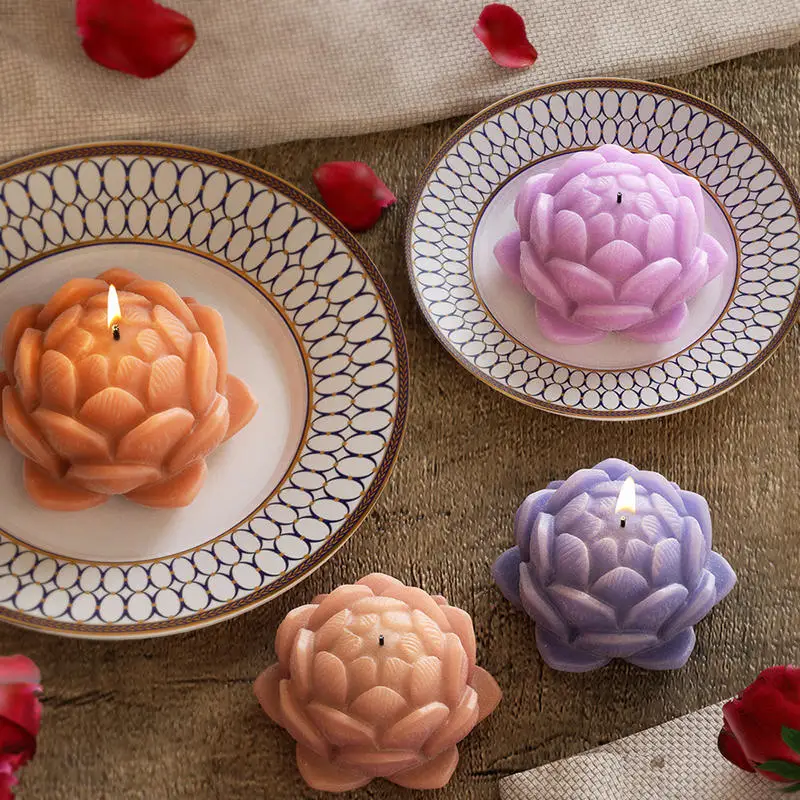 Molde de silicona para velas con flor de loto - imagen 5