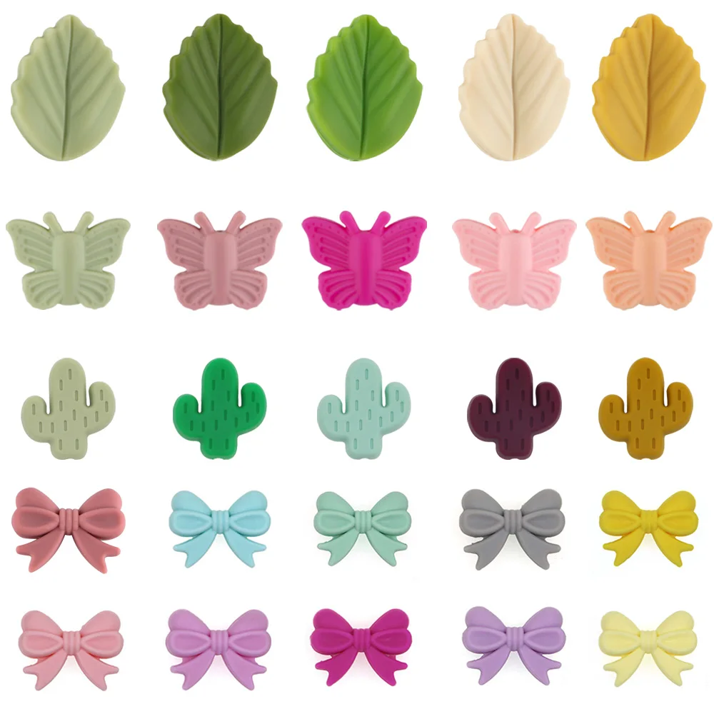 Cuentas de silicona infantiles para bisutería DIY (lazo, cactus, mariposa) - imagen 2