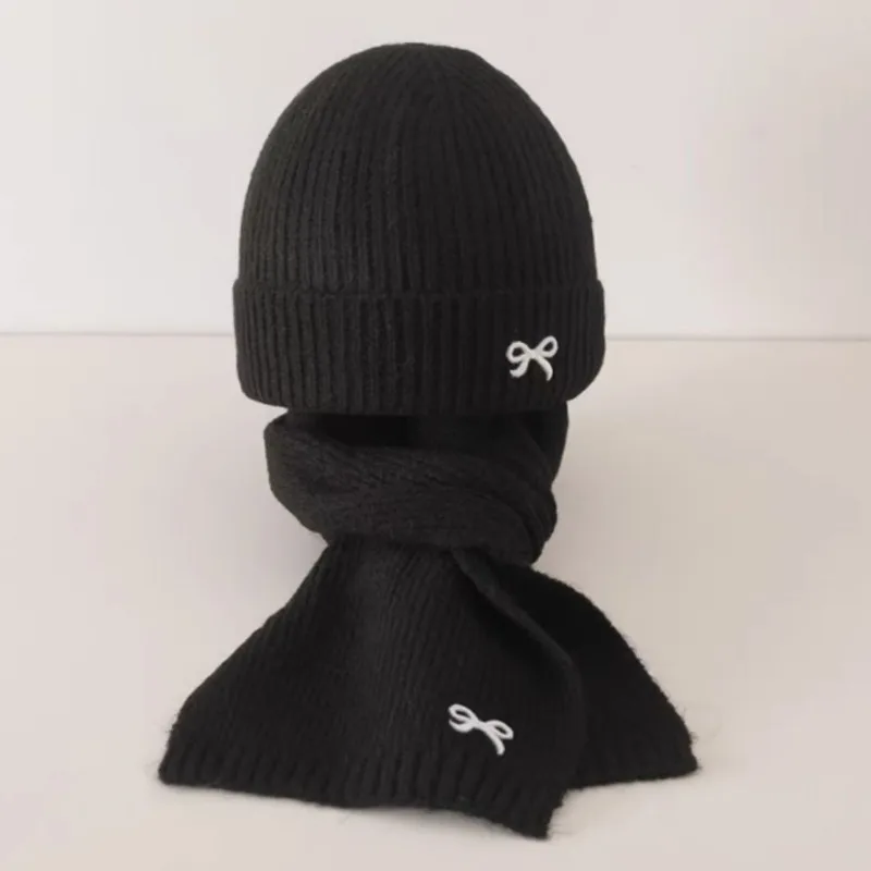 Conjunto gorro y bufanda de punto para bebé - estilo coreano