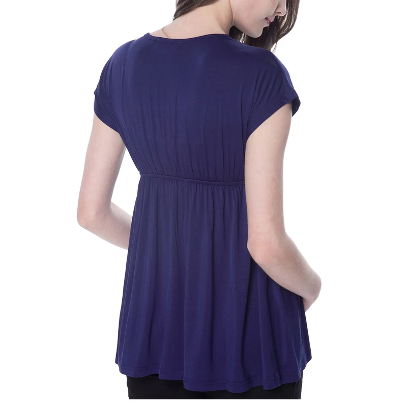 Camiseta de lactancia premamá suave de punto elástico - imagen 4