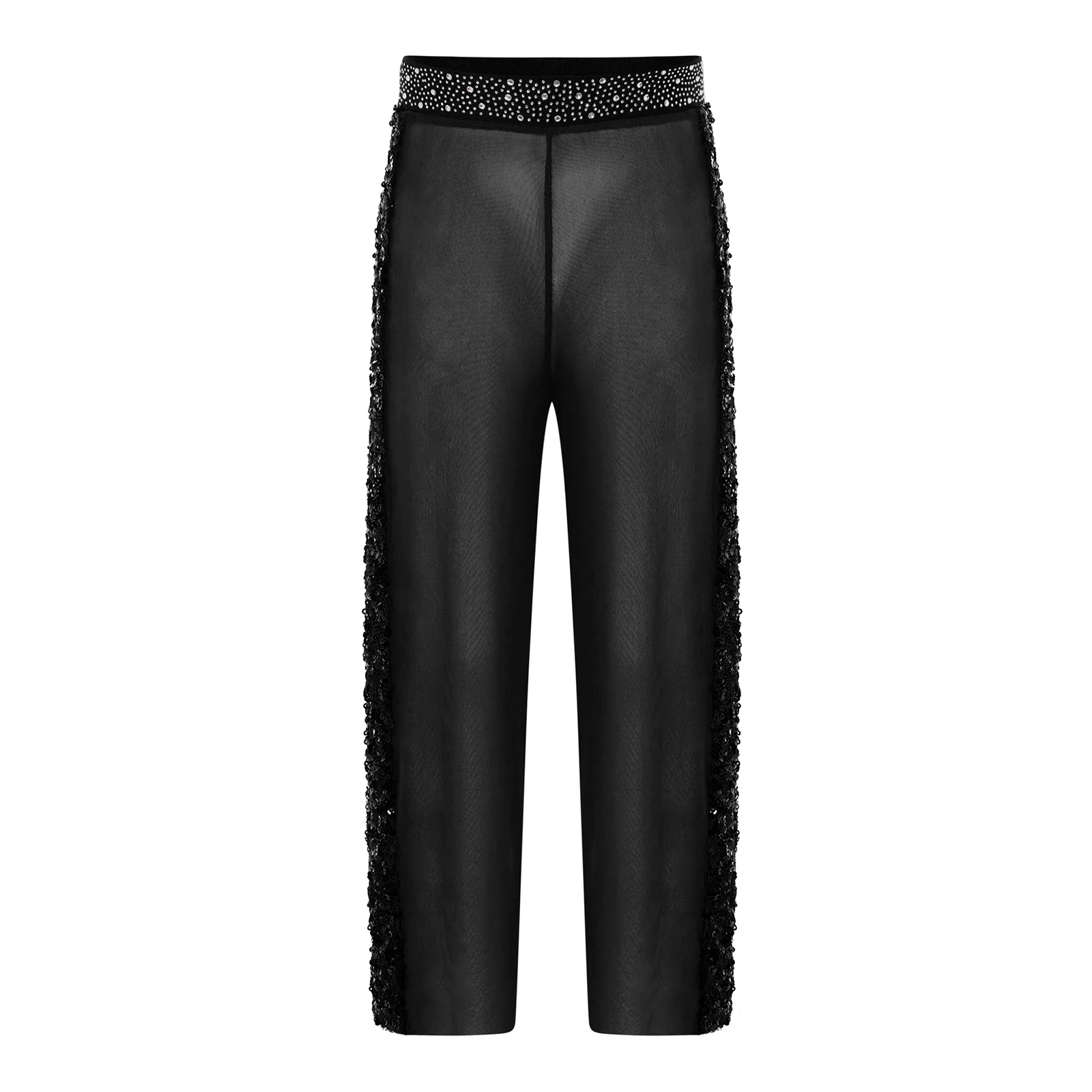 Pantalones de baile jazz para pierna ancha con cintura elástica - imagen 3