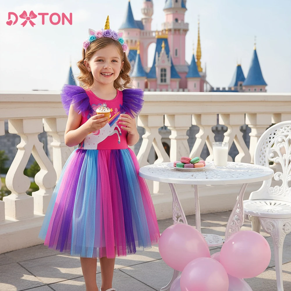 DXTON vestido de tutú de princesa de verano para niña - imagen 2