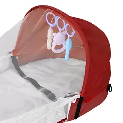 Cama de viaje infantil plegable con parasol, ligera y portátil