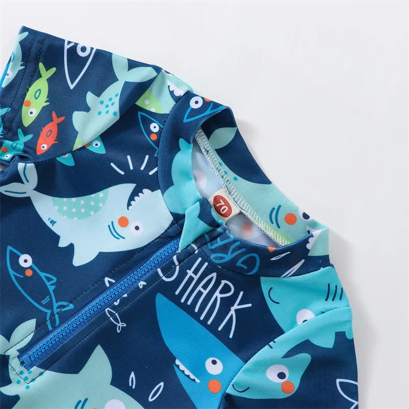 Tregren traje de baño infantil tiburón con cremallera y manga corta - imagen 3