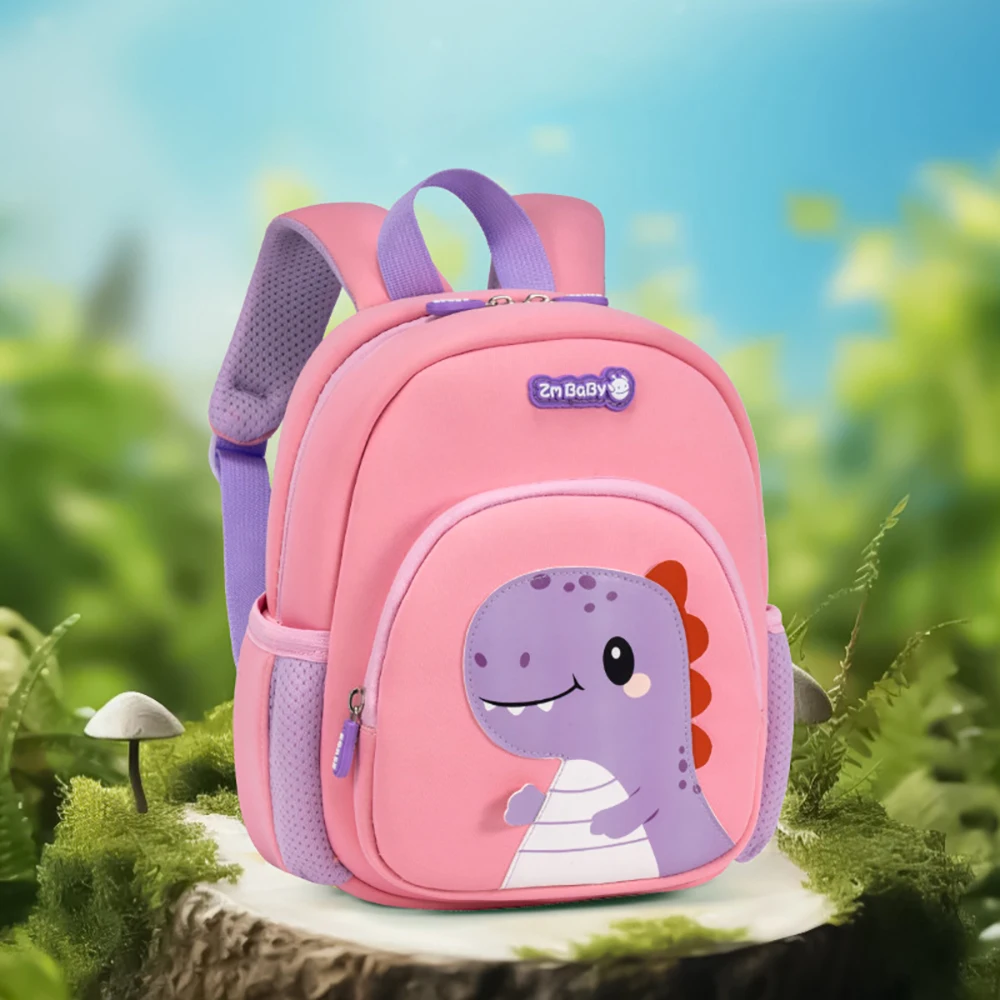 Mochila preescolar ligera de dinosaurios en lona para niños