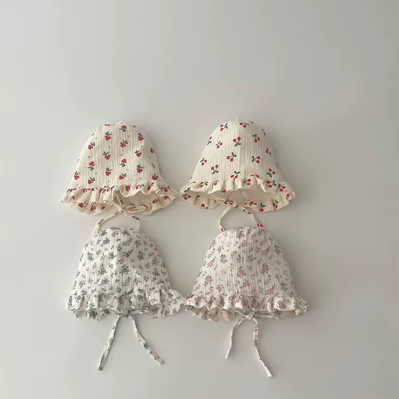 Gorro fetal con estampado floral completo vista frontal