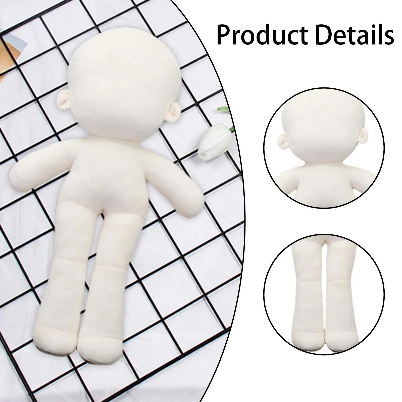 Cuerpo de muñeca de algodón flexible para manualidades - imagen 3