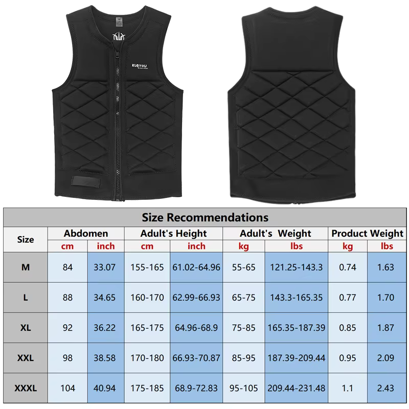 Chaleco salvavidas de neopreno unisex para adultos con flotabilidad - imagen 4
