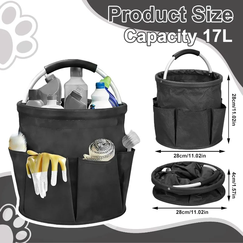 Bolsa organizadora de herramientas plegable y portátil con asa