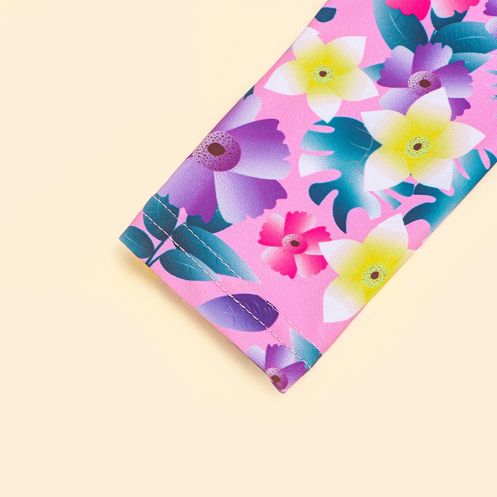 Traje de baño niña floral dos piezas volantes protección solar - imagen 2