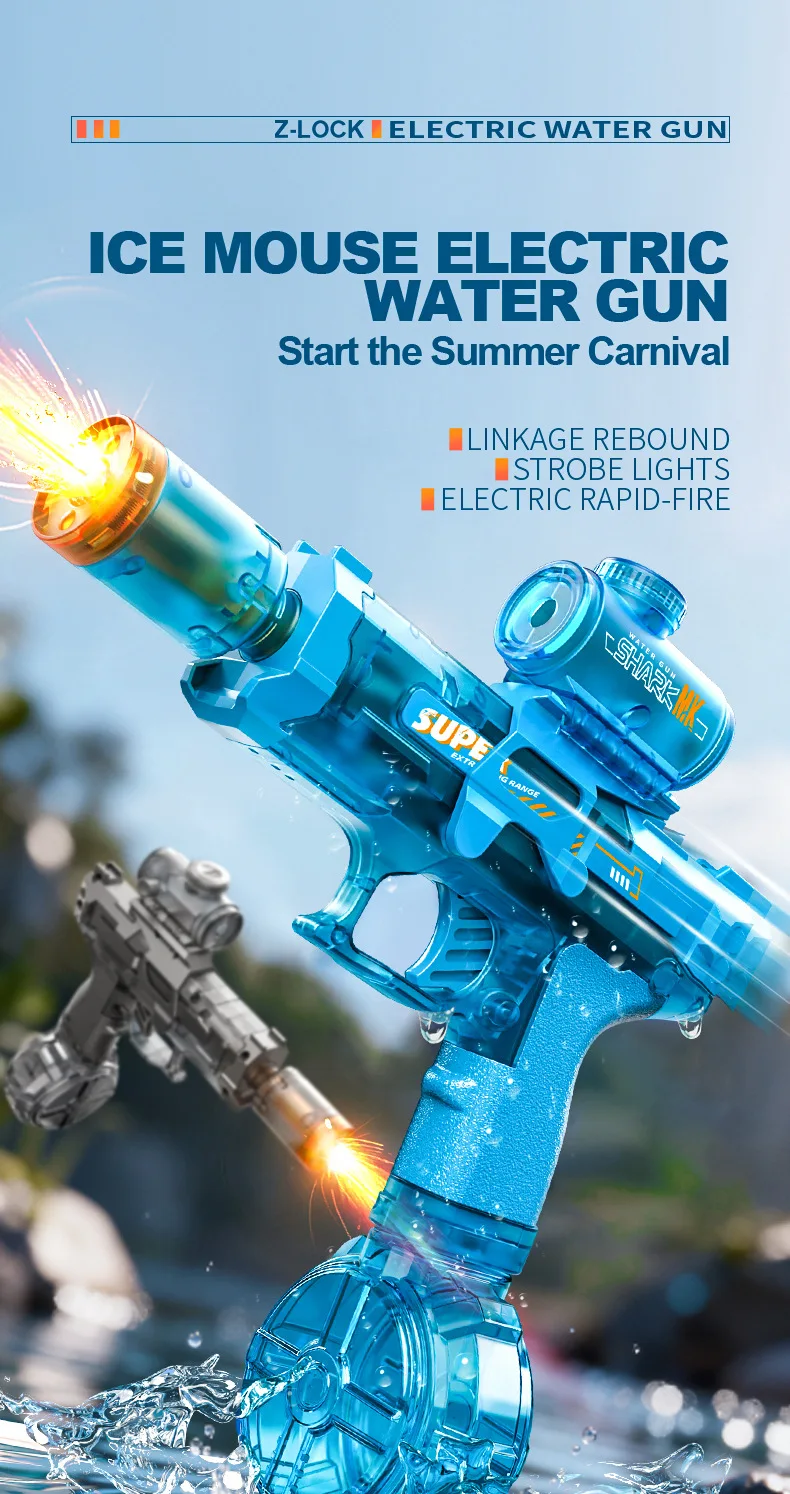 Pistola de agua eléctrica con diseño de combate