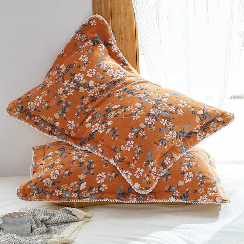 Funda de almohada muselina algodón con encaje y bordado - imagen 5