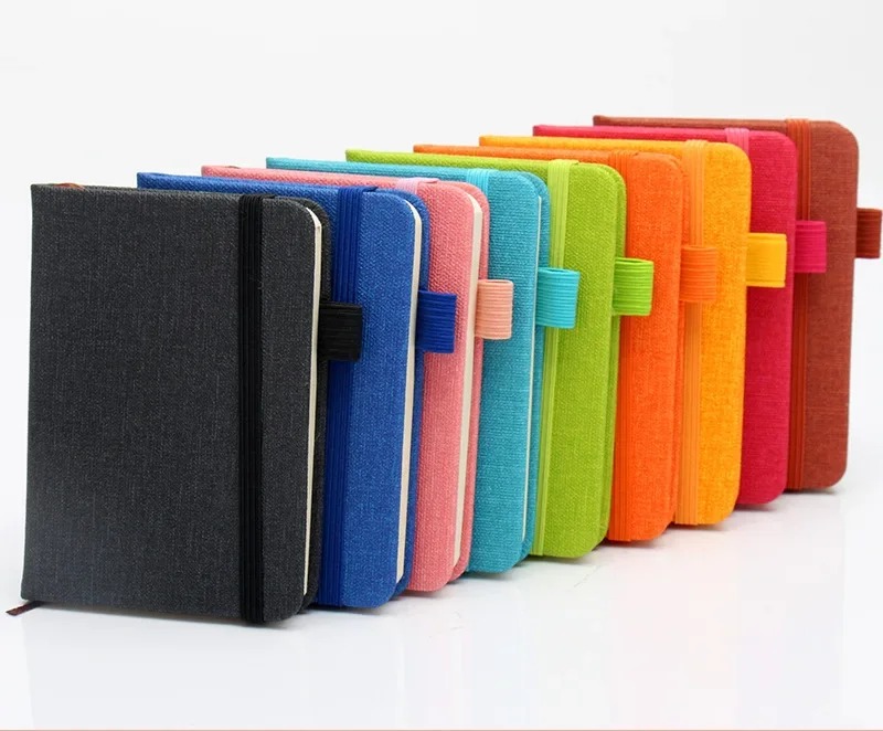 Cuaderno mini A7 abierto mostrando páginas en blanco