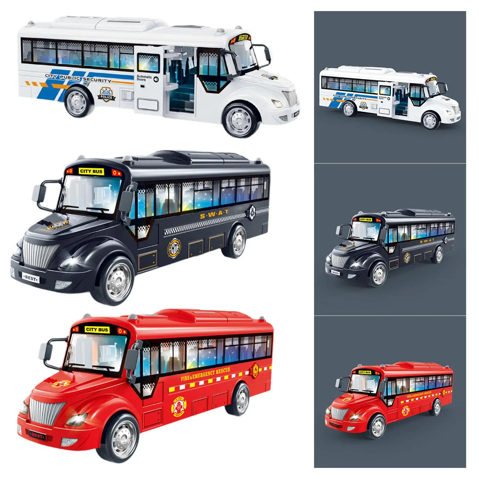 Autobús urbano de juguete con detalles finos para niños - imagen 3