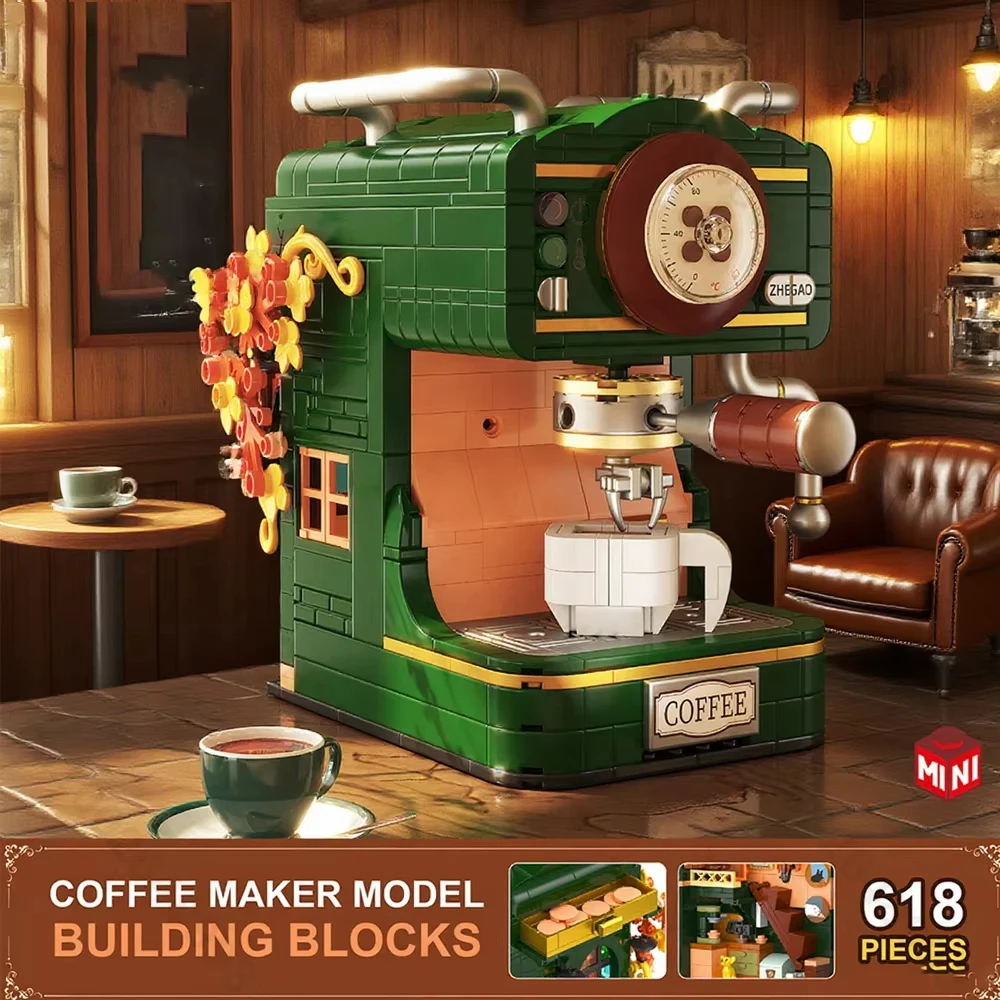 Cafetera de juguete con bloques para imitación tipo cafetería - imagen 5