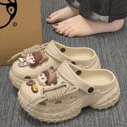 Pantuflas antideslizantes con plataforma EVA para niña