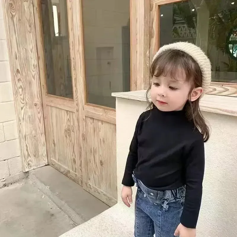 Camiseta manga larga infantil casual para primavera y otoño