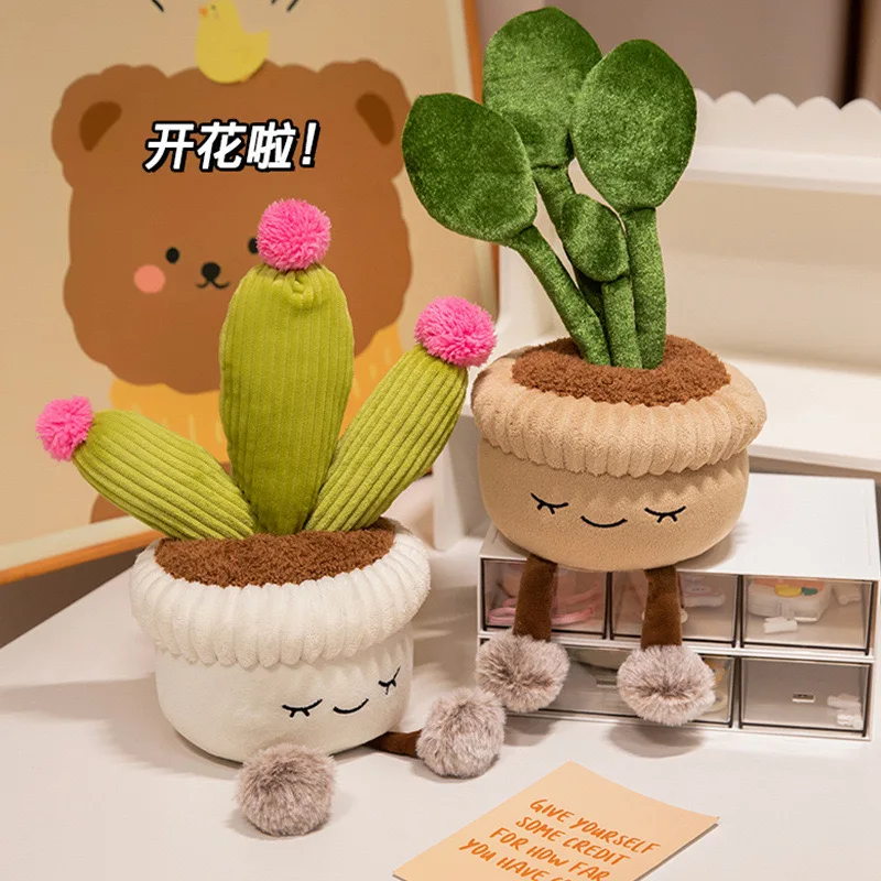 Peluche cactus florido estilo tierno con flores artificiales para niños - imagen 4