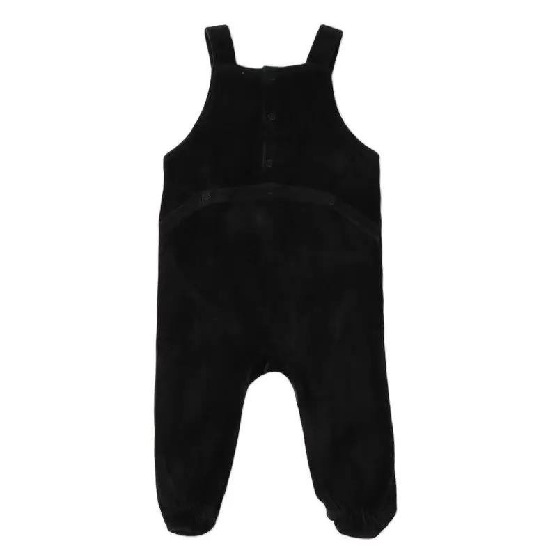 Pelele negro de bebé con cinturón suave unisex para niño y niña - imagen 2
