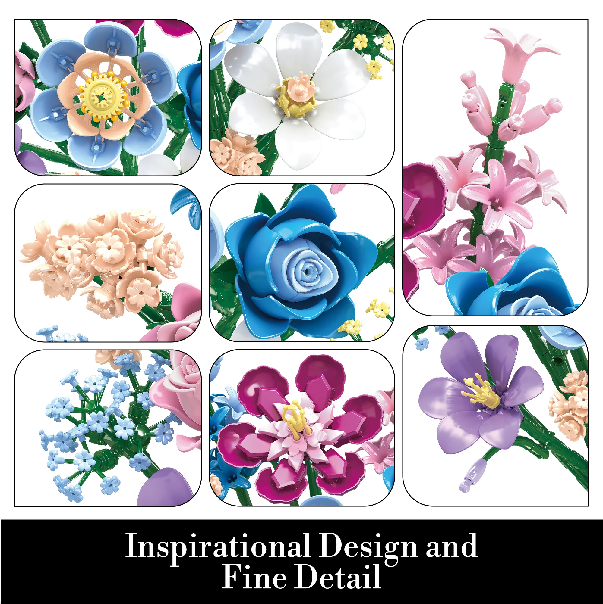 Bloques de construcción ramo de flores con jacinto y rosa - imagen 4
