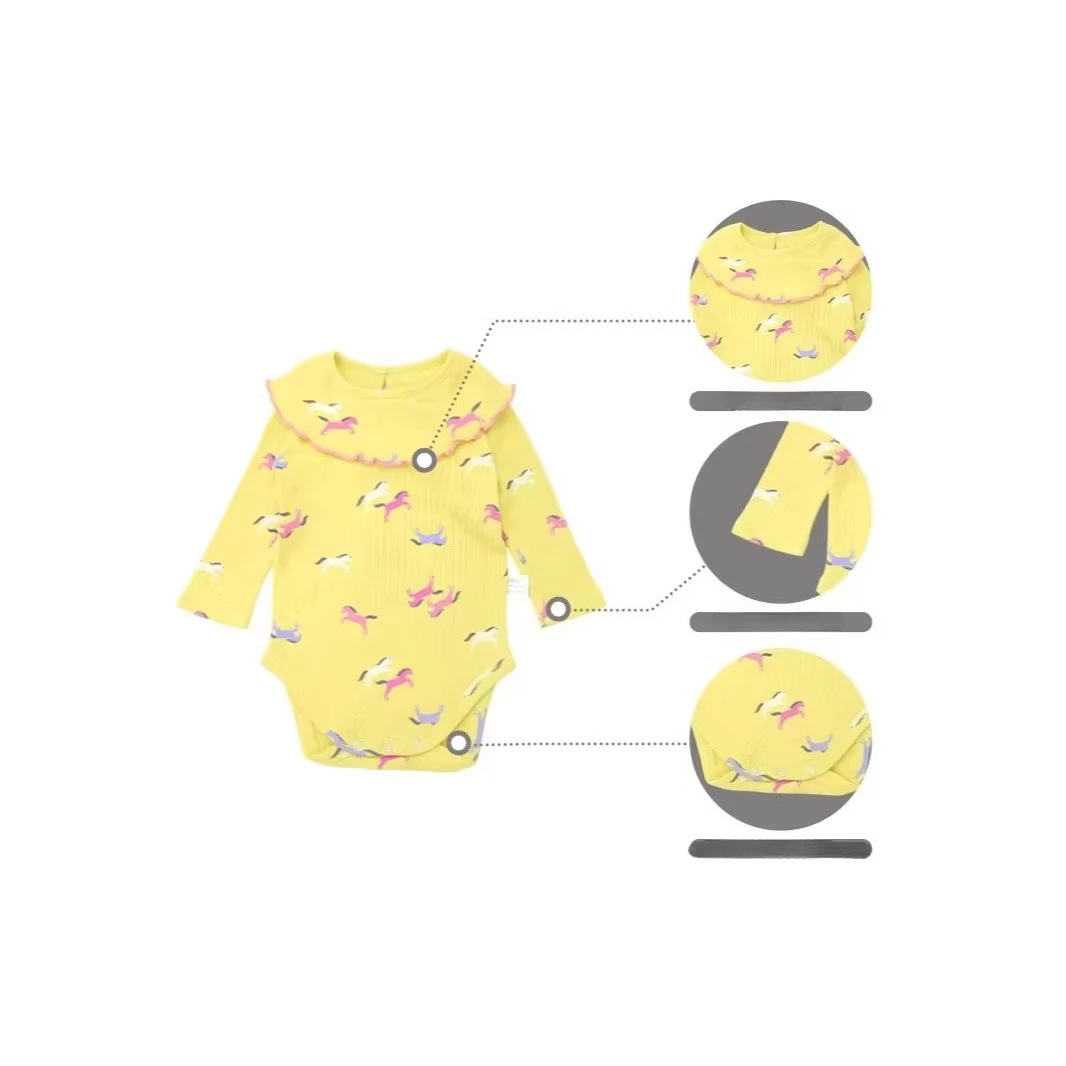 Somenie mameluco manga larga de algodón para bebé niña estampado - imagen 4