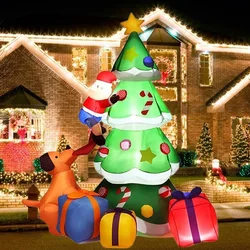 Árbol de Navidad inflable con luces LED para interior y exterior