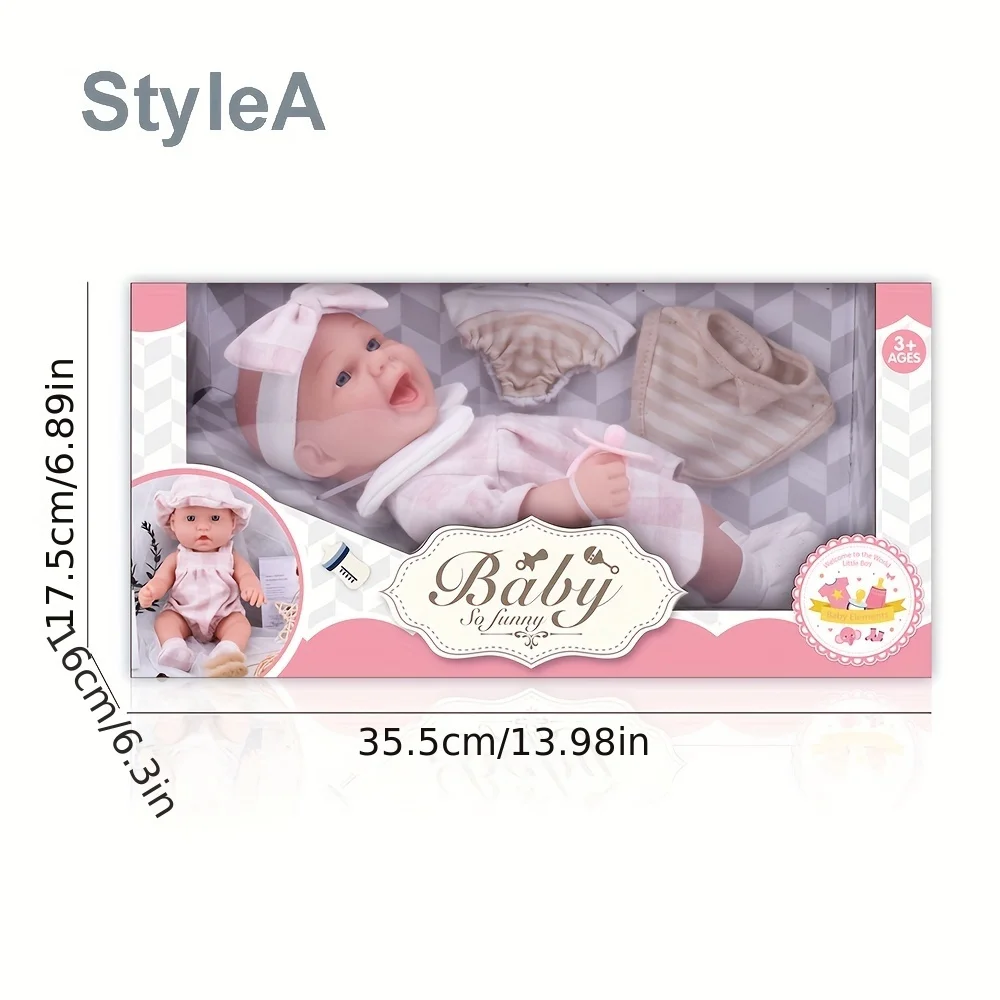 Muñeca bebé Reborn de vinilo con accesorios y chupete rosa
