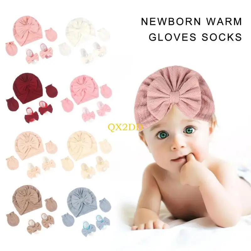 Conjunto de turbante y gorro para bebé