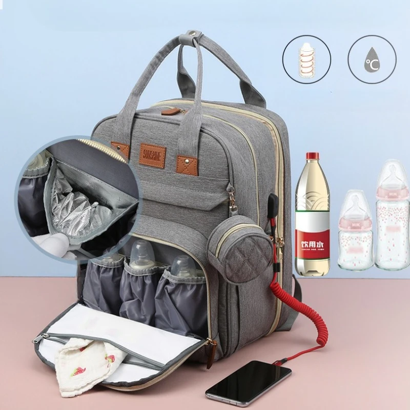 Bolsa de pañales gran capacidad impermeable para bebé y mamá - imagen 2