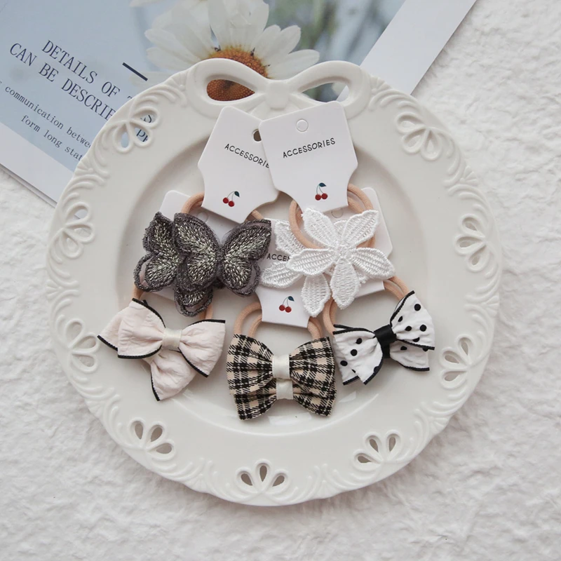 Diademas elásticas con flores y lazo para niñas - imagen 4