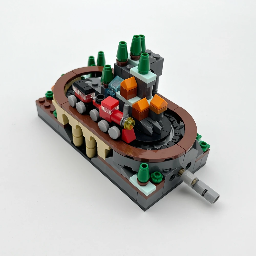 Bloques de construcción tren con manivela para montaje infantil - imagen 3