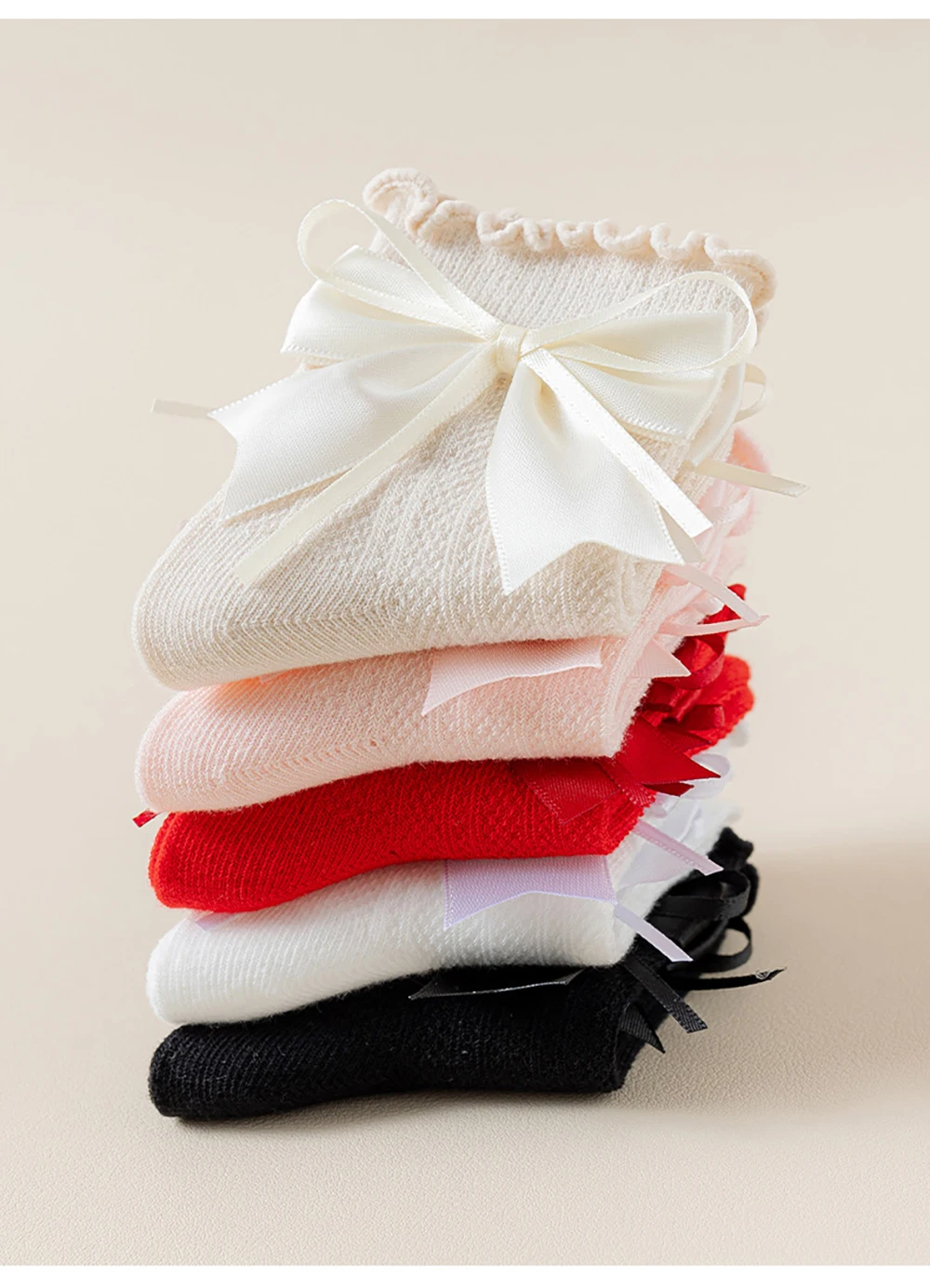 Calcetines de princesa finos ventilados con lazo para niñas – verano - imagen 3