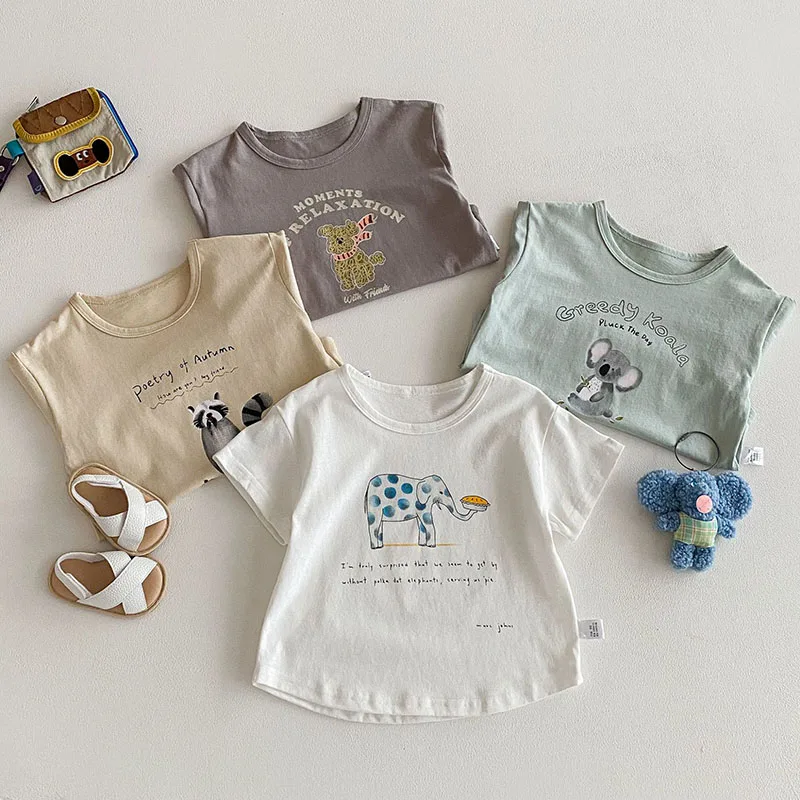 Niños con camisetas MILANCEL de algodón y estampados de animales