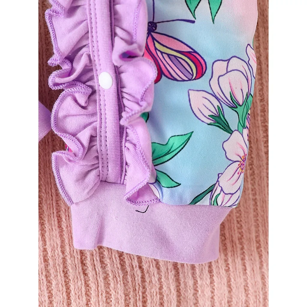 Mono morado para bebé recién nacido con diadema, manga larga - imagen 3