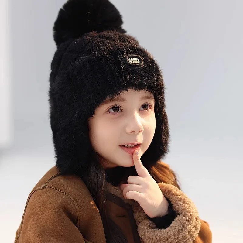 Gorro infantil con orejeras y forro peludo – Cálido a prueba de viento - imagen 2