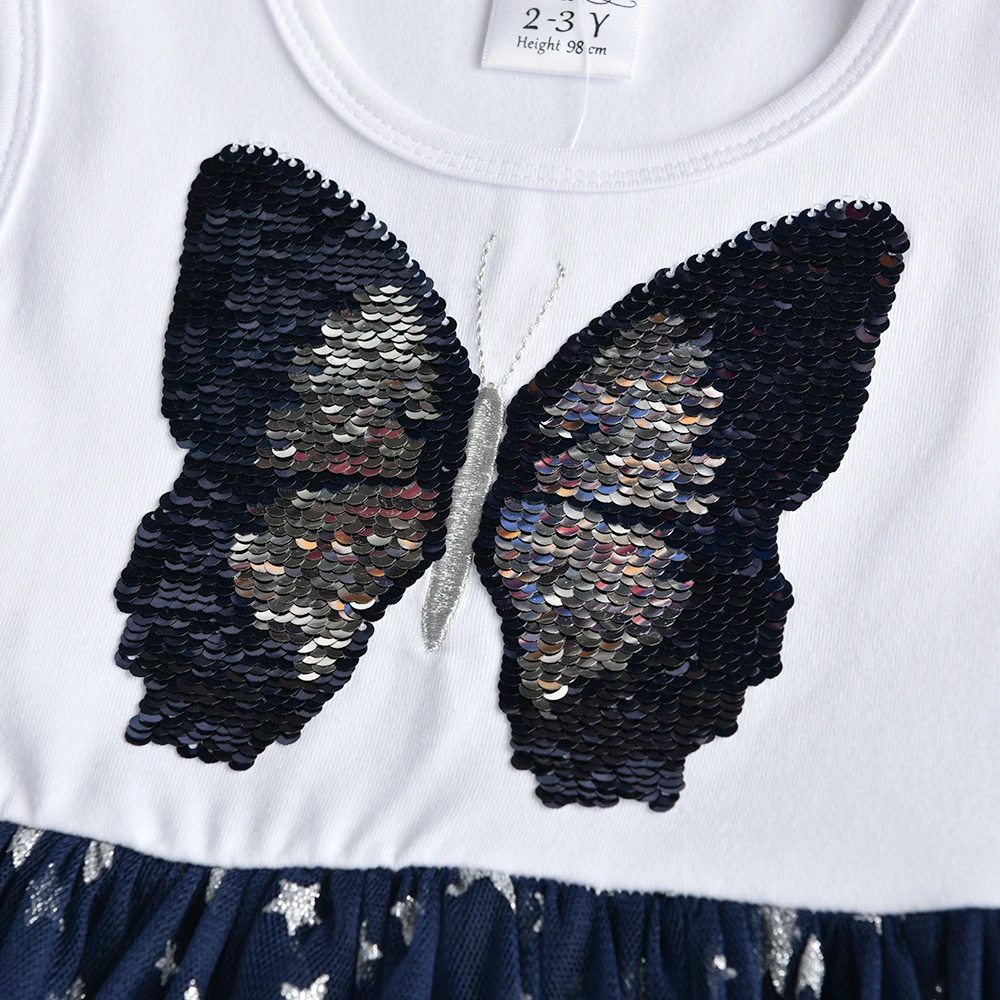 DXTON vestido de princesa sin mangas con tul y lentejuelas mariposa - imagen 3