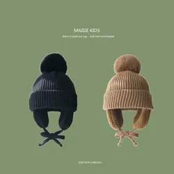 Gorro con orejeras de lana cálida a prueba del viento, felpa
