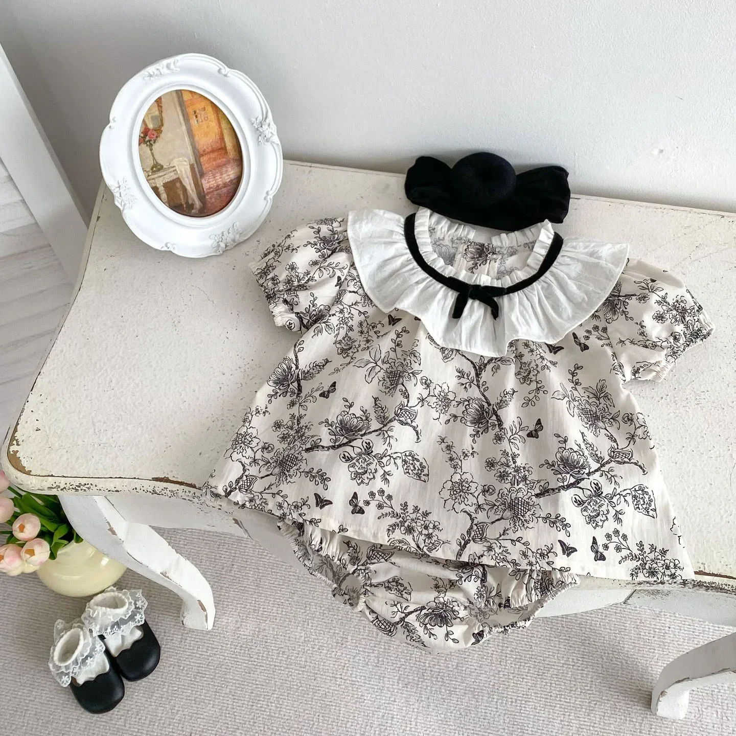 MILANCEL Conjunto bebé niña top encaje floral y bombachos - imagen 5