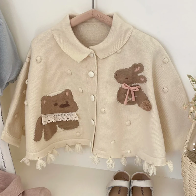 Milangel cárdigan punto oso conejo para niñas pequeñas - imagen 3