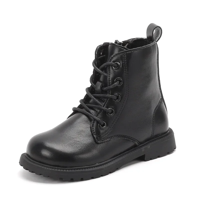 Botas infantiles de piel sintética para otoño/invierno, negro y marrón - imagen 5