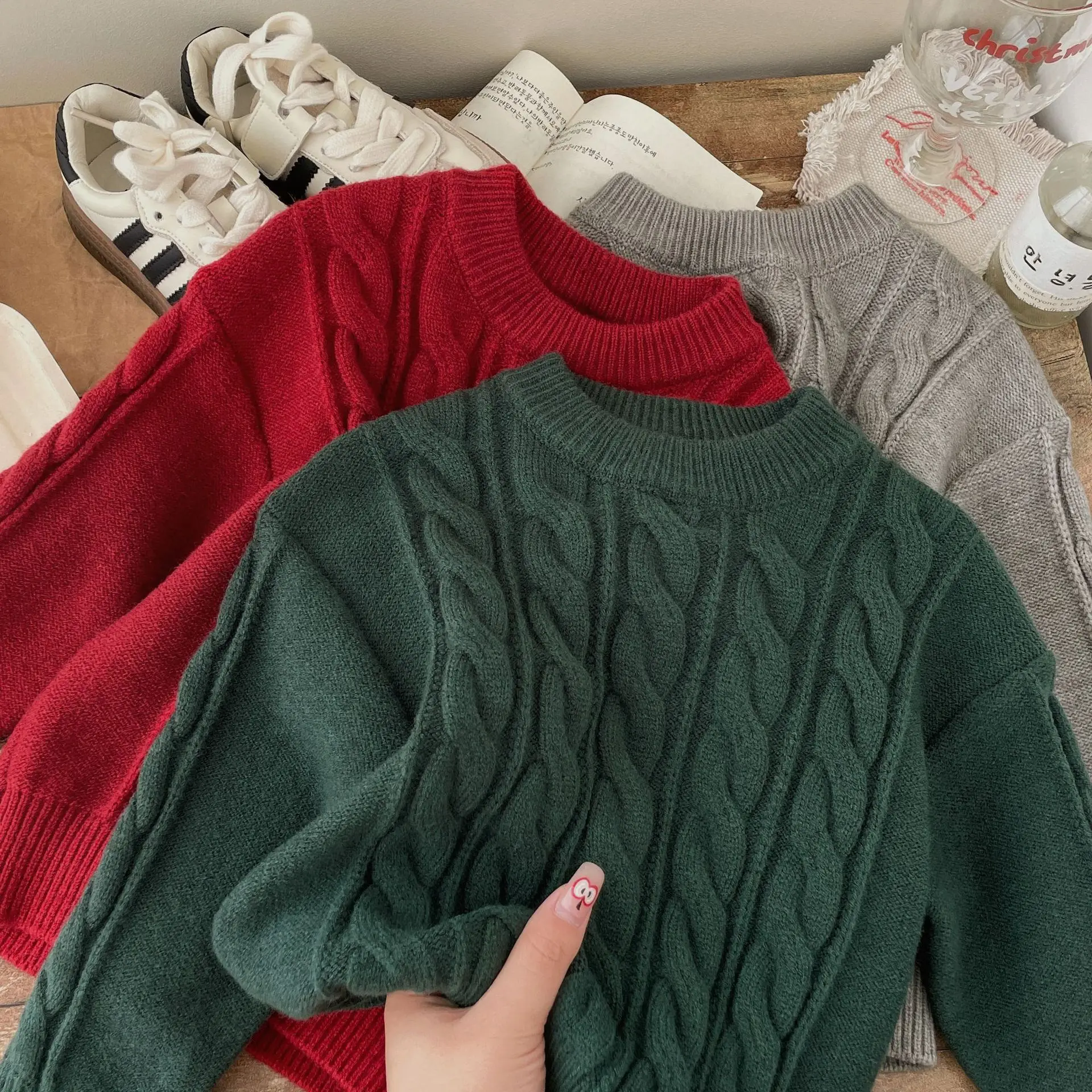Jersey bebé de algodón grueso para otoño e invierno, cuello redondo - imagen 4