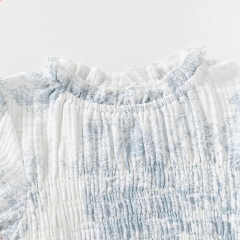Mono de verano de algodón para niña, manga corta estampado rosa - imagen 5