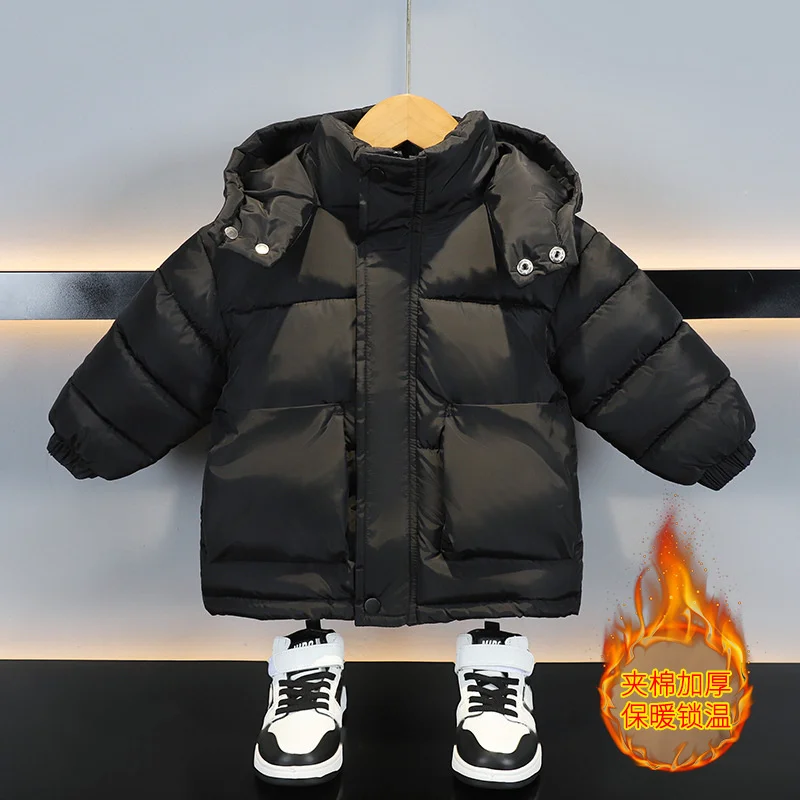 Parka infantil de invierno con capucha – Abrigo grueso de algodón - imagen 2