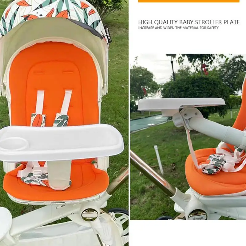 Portavasos con bandeja extraíble para carrito de bebé – Seguro y práctico - imagen 2