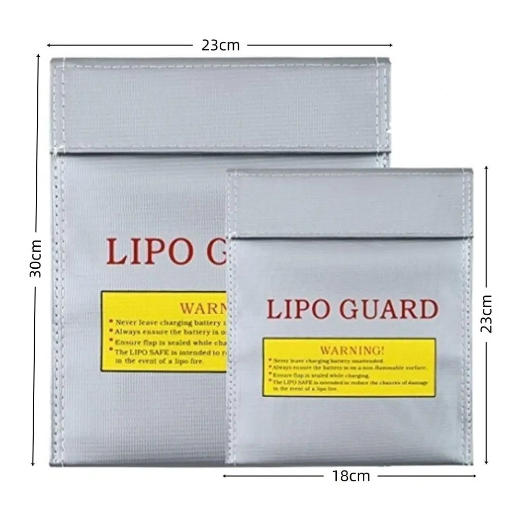 Bolsa de seguridad para baterías LiPo en color negro y plata