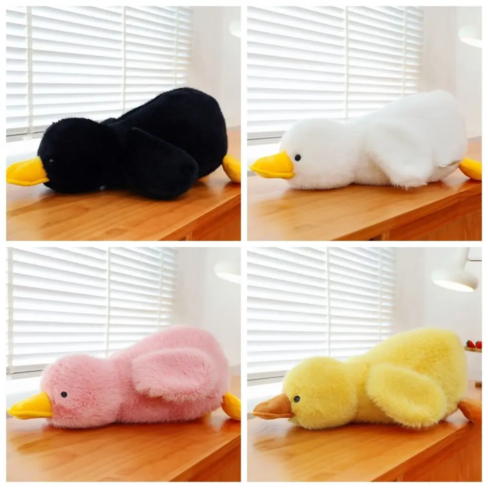 Peluche de pato de pelo largo algodón, suave y abrazable