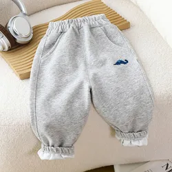 MILANCEL Pantalones chándal otoño niño dinosaurio bordado
