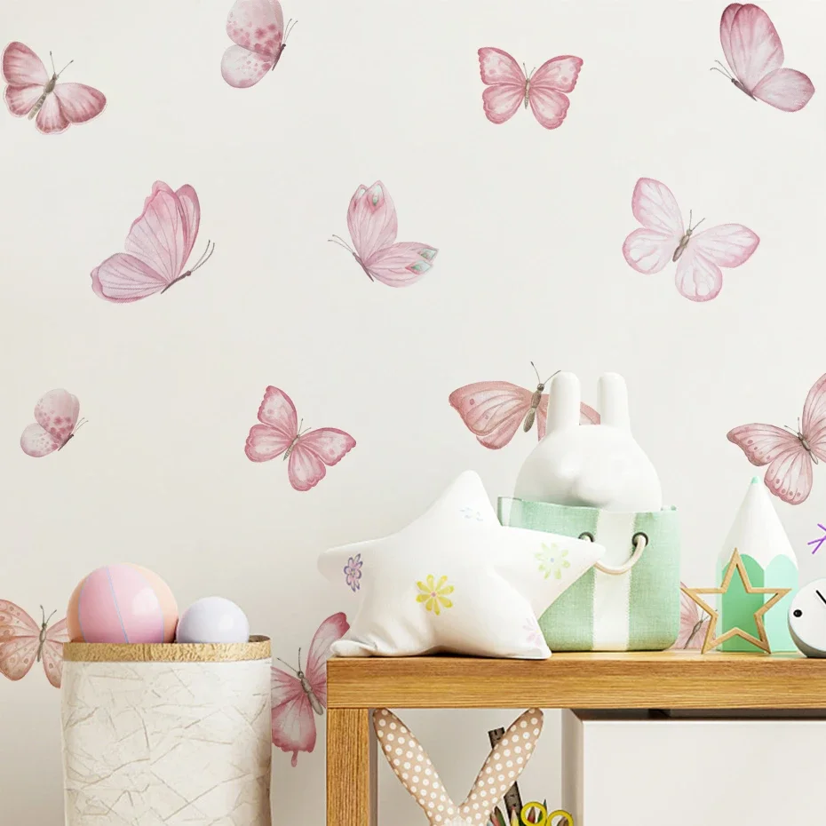 Pegatinas de pared acuarela de globos aerostáticos y mariposas - imagen 4