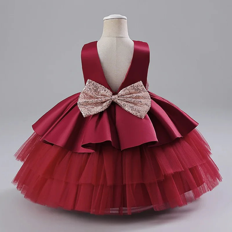 Vestido de niña tipo princesa con tul y volantes para cumpleaños - imagen 2