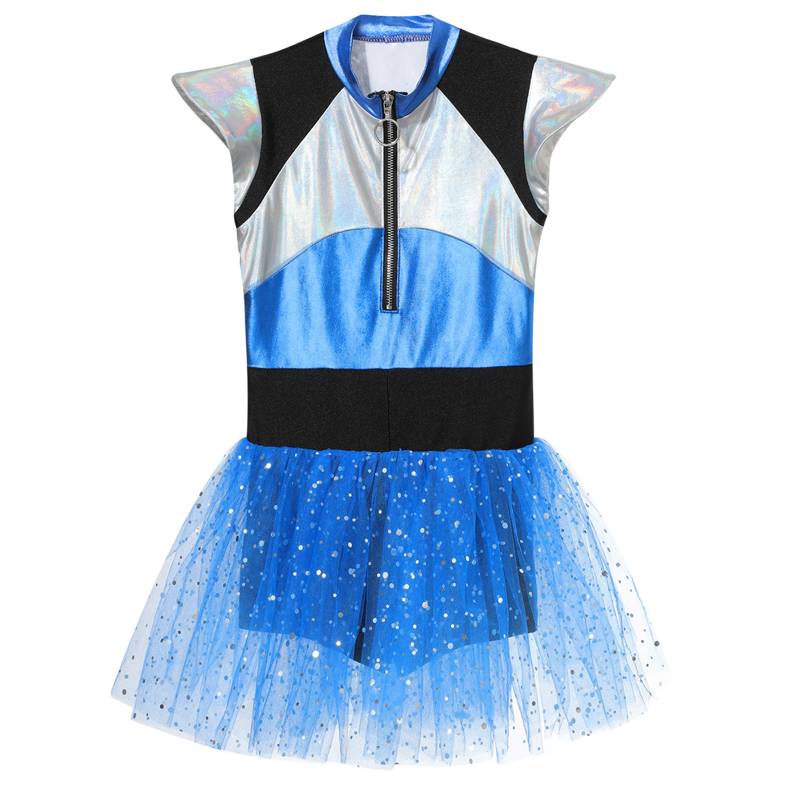 Disfraz de alien para niñas con vestido de porrista brillante Halloween - imagen 3